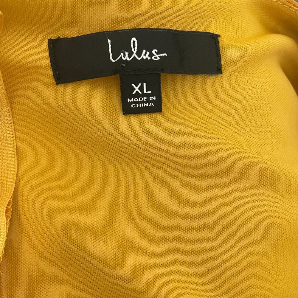 Lulus Midi Dress Women's XL Yellow Floral Print After Bloom Delight Button Front - Picture 15 of 15